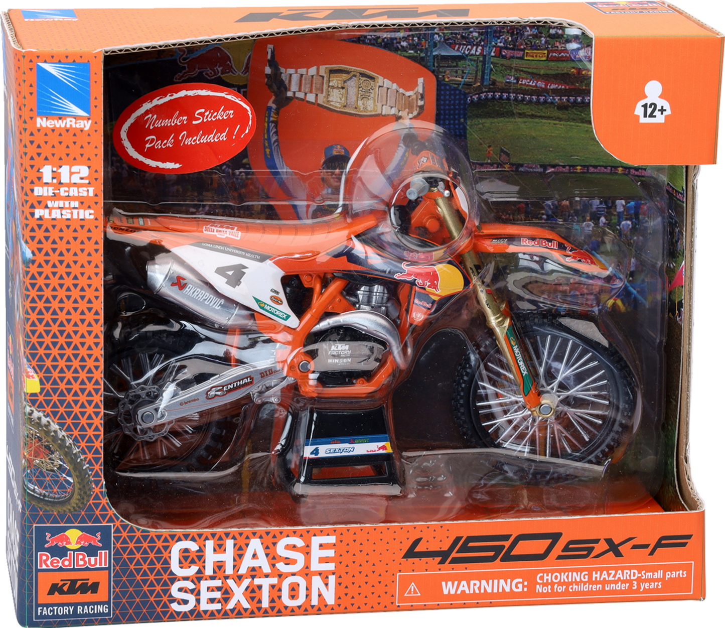 Chase Sexton #4 - KTM 450 SX-F 1:12 scale model by New-Ray