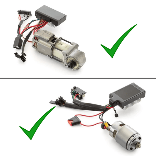 90° Getriebe-Upgrade-Kit für 12/16eDRIVE mit leistungsstarkem Motor und präzisen Anschlusskabeln.