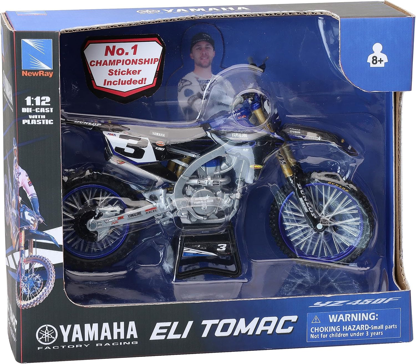 🏁 Eli Tomac Edition - Yamaha YZ450F 1:12 scale model by New-Ray