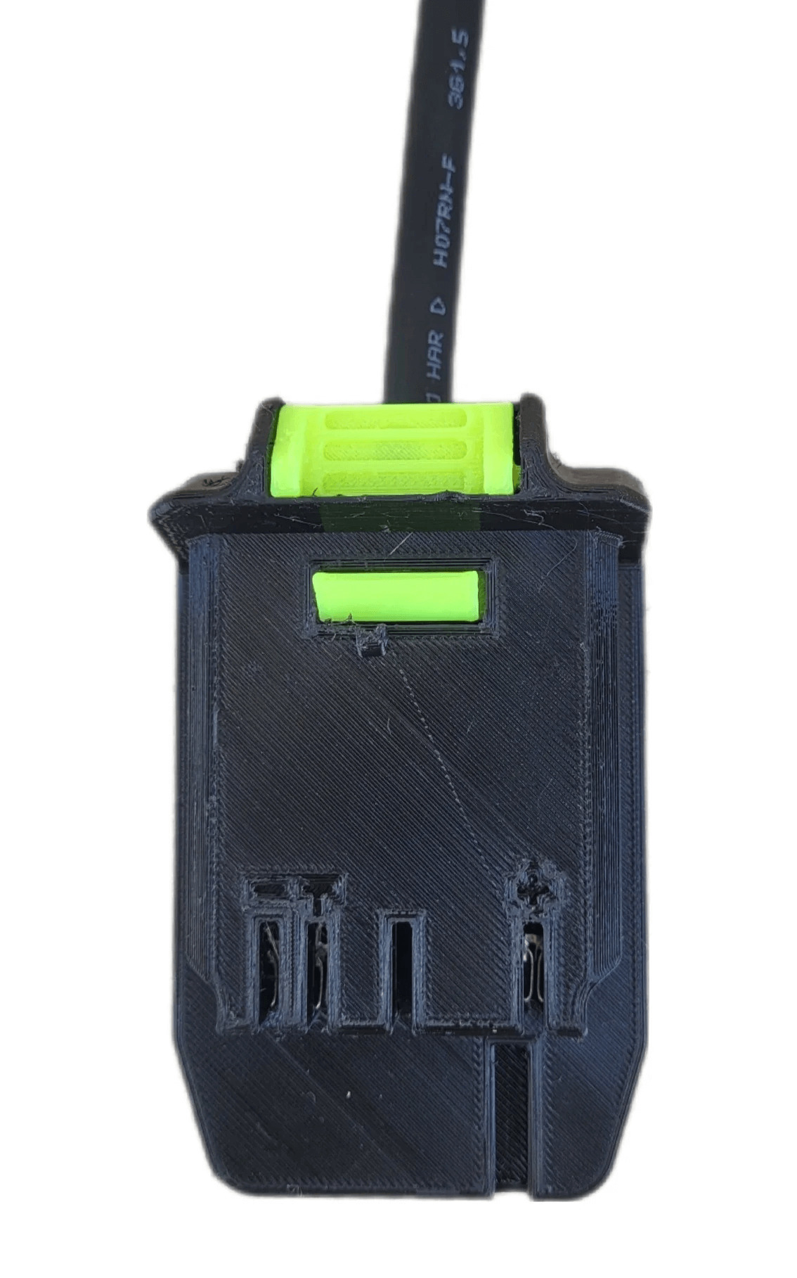 STACYC 12/16 20V Battery Adapter showing detailed connector design for Milwaukee, DeWalt, and Makita compatibility.