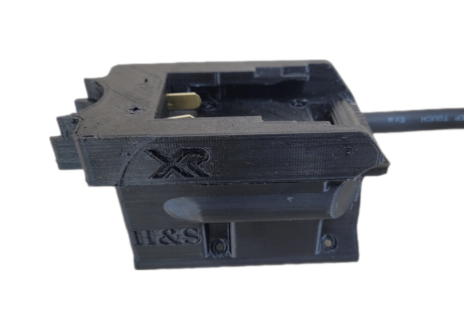 STACYC 12/16 battery adapter showing detailed design for Milwaukee, DeWalt, or Makita batteries.